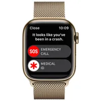 Rogers Apple Watch Series 8 (GPS + Cellular) 41mm Gold Stainless Steel Case with Gold Milanese Loop - S/M - Monthly Financing