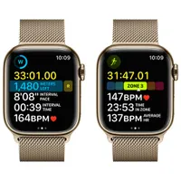 Rogers Apple Watch Series 8 (GPS + Cellular) 41mm Gold Stainless Steel Case with Gold Milanese Loop - S/M - Monthly Financing