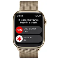 Rogers Apple Watch Series 8 (GPS + Cellular) 45mm Gold Stainless Steel Case with Gold Milanese Loop - M/L - Monthly Financing