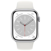 Rogers Apple Watch Series 8 (GPS + Cellular) 45mm Silver Aluminum Case with White Sport Band - M/L - Monthly Financing