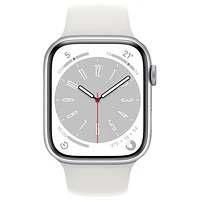 Virgin Plus Apple Watch Series 8 (GPS + Cellular) 45mm Silver Aluminum Case w/ White Sport Band - M/L - Monthly Financing