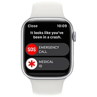 Apple Watch Series 8 mm (GPS + Cell) en aluminium argenté avec bracelet sport blanc de Virgin Plus - M