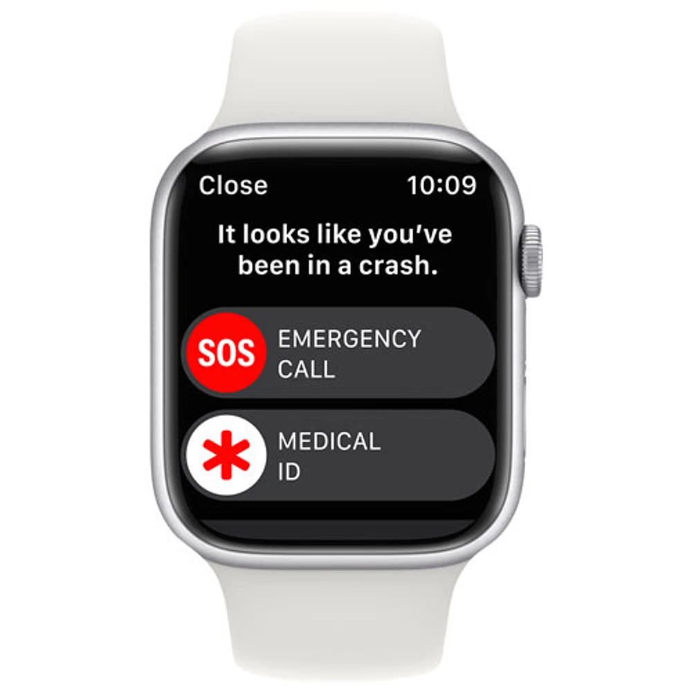 Apple Watch Series 8 45 mm (GPS + Cell) en aluminium argenté avec bracelet sport blanc de Freedom Mobile - M/G - Paiement Balance mensuel