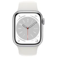 Rogers Apple Watch Series 8 (GPS + Cellular) 41mm Silver Aluminum Case with White Sport Band - S/M - Monthly Financing