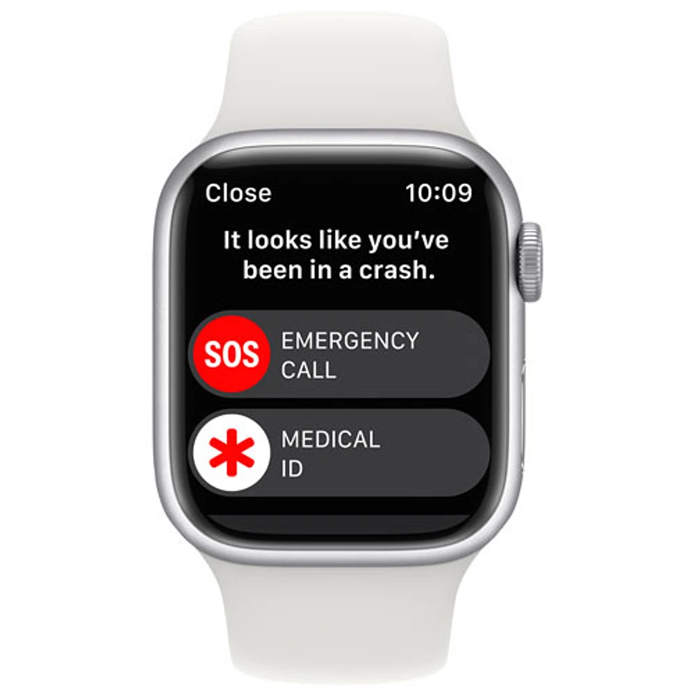 Bell Apple Watch Series 8 (GPS + Cellular) 41mm Silver Aluminum Case w/ White Sport Band - S/M - Monthly Financing
