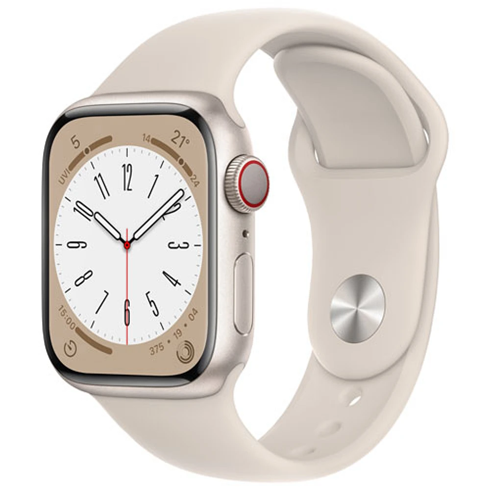 Apple Watch Series 8 41 mm (GPS + Cell) en aluminium comète avec bracelet sport comète de Freedom Mobile - P/M - Paiement Balance mensuel