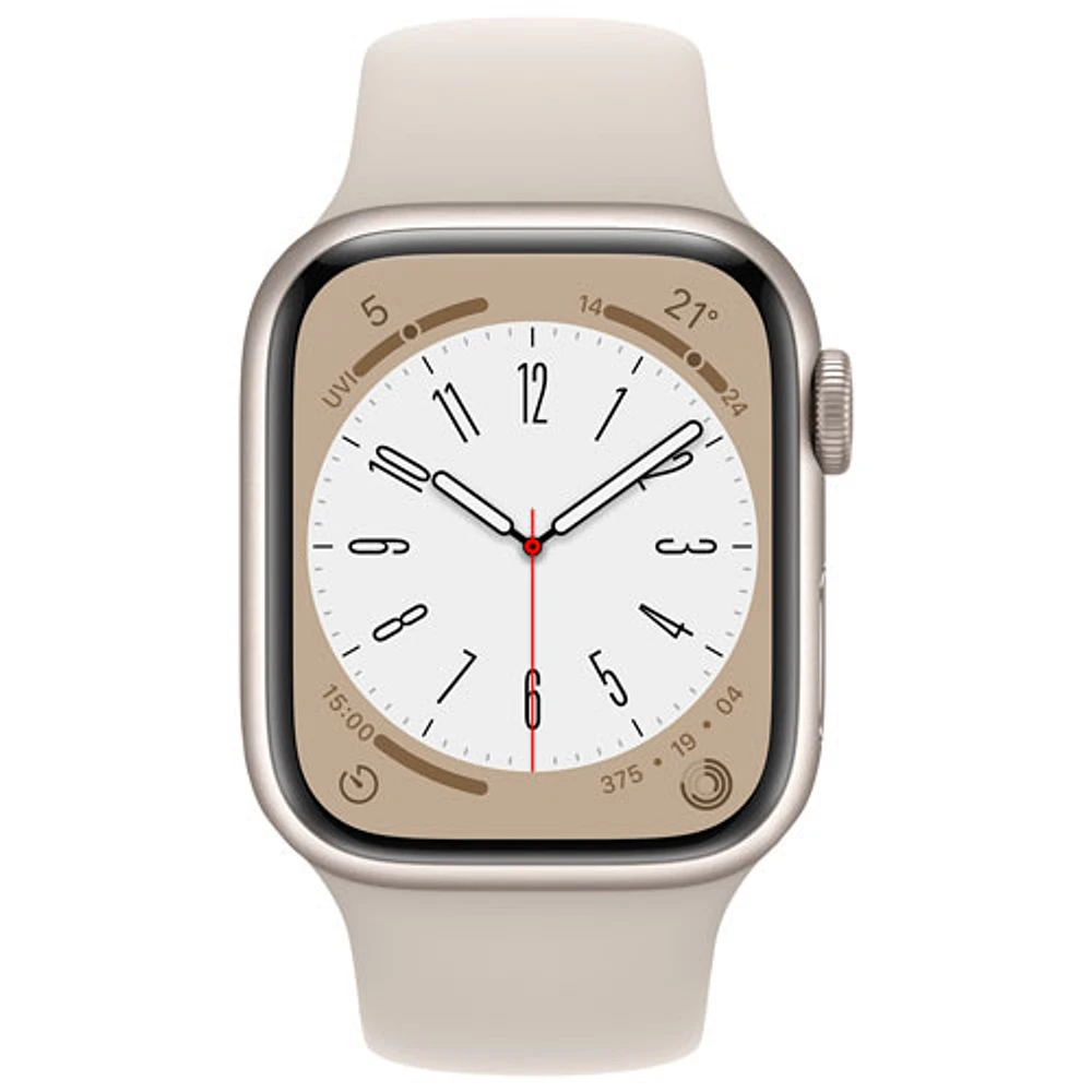 Apple Watch Series 8 41 mm (GPS + Cell) en aluminium comète avec bracelet sport comète de Freedom Mobile - P/M - Paiement Balance mensuel
