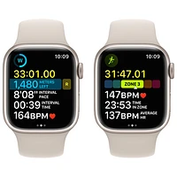 Apple Watch Series 8 41 mm (GPS + Cell) en aluminium comète avec bracelet sport comète de Freedom Mobile - P/M - Paiement Balance mensuel
