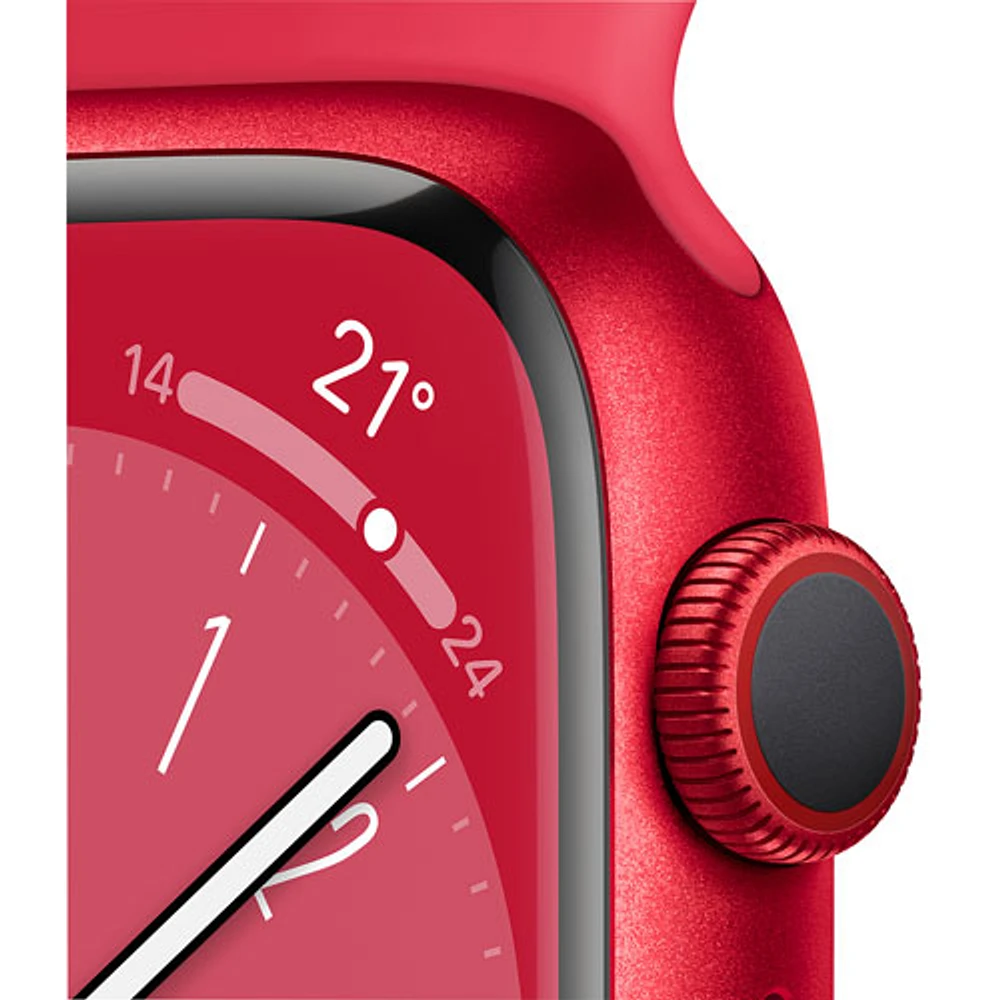 Rogers Apple Watch Series 8 (GPS + Cellular) 45mm (PRODUCT)RED Aluminum Case with (PRODUCT)RED Sport Band - M/L - Monthly Financing