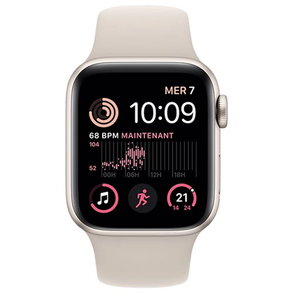 Virgin Plus Apple Watch SE (GPS + Cellular) 40mm Starlight Aluminum Case w/ Starlight Sport Band (2022) - Monthly Financing