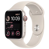 Bell Apple Watch SE (GPS + Cellular) 44mm Starlight Aluminum Case w/ Starlight Sport Band (2022) - Monthly Financing