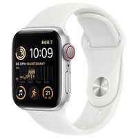 Rogers Apple Watch SE (GPS + Cellular) 40mm Silver Aluminum Case with White Sport Band (2022) - Monthly Financing