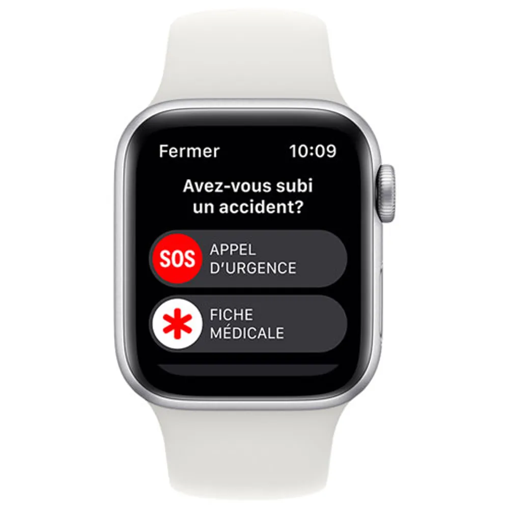 TELUS Apple Watch SE (GPS + Cellular) 40mm Silver Aluminum Case w/ White Sport Band (2022) - Monthly Financing