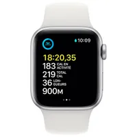 TELUS Apple Watch SE (GPS + Cellular) 40mm Silver Aluminum Case w/ White Sport Band (2022) - Monthly Financing