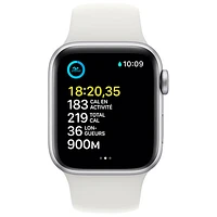 Bell Apple Watch SE (GPS + Cellular) 40mm Silver Aluminum Case w/ White Sport Band (2022) - Monthly Financing