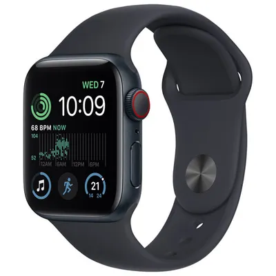 Virgin Plus Apple Watch SE (GPS + Cellular) 40mm Midnight Aluminum Case w/ Midnight Sport Band (2022) - Monthly Financing