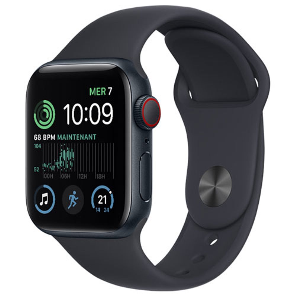 Rogers Apple Watch SE (GPS + Cellular) 40mm Midnight Aluminum Case with Midnight Sport Band (2022) - Monthly Financing