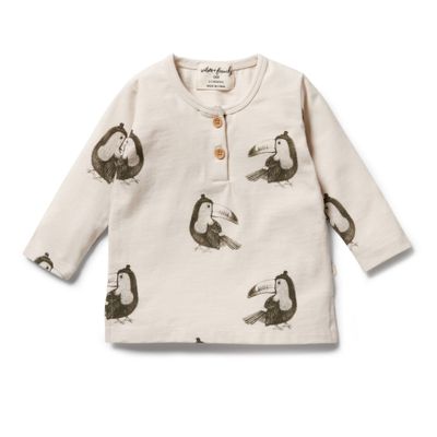 Wilson+Frenchy Organic Cotton Long-Sleeved Top - Tommy Toucan (-12 Months