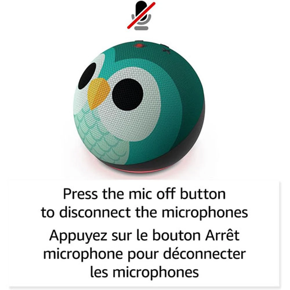 Haut-parleur intelligent Echo Dot Kids (5e génération) avec Alexa - Hibou