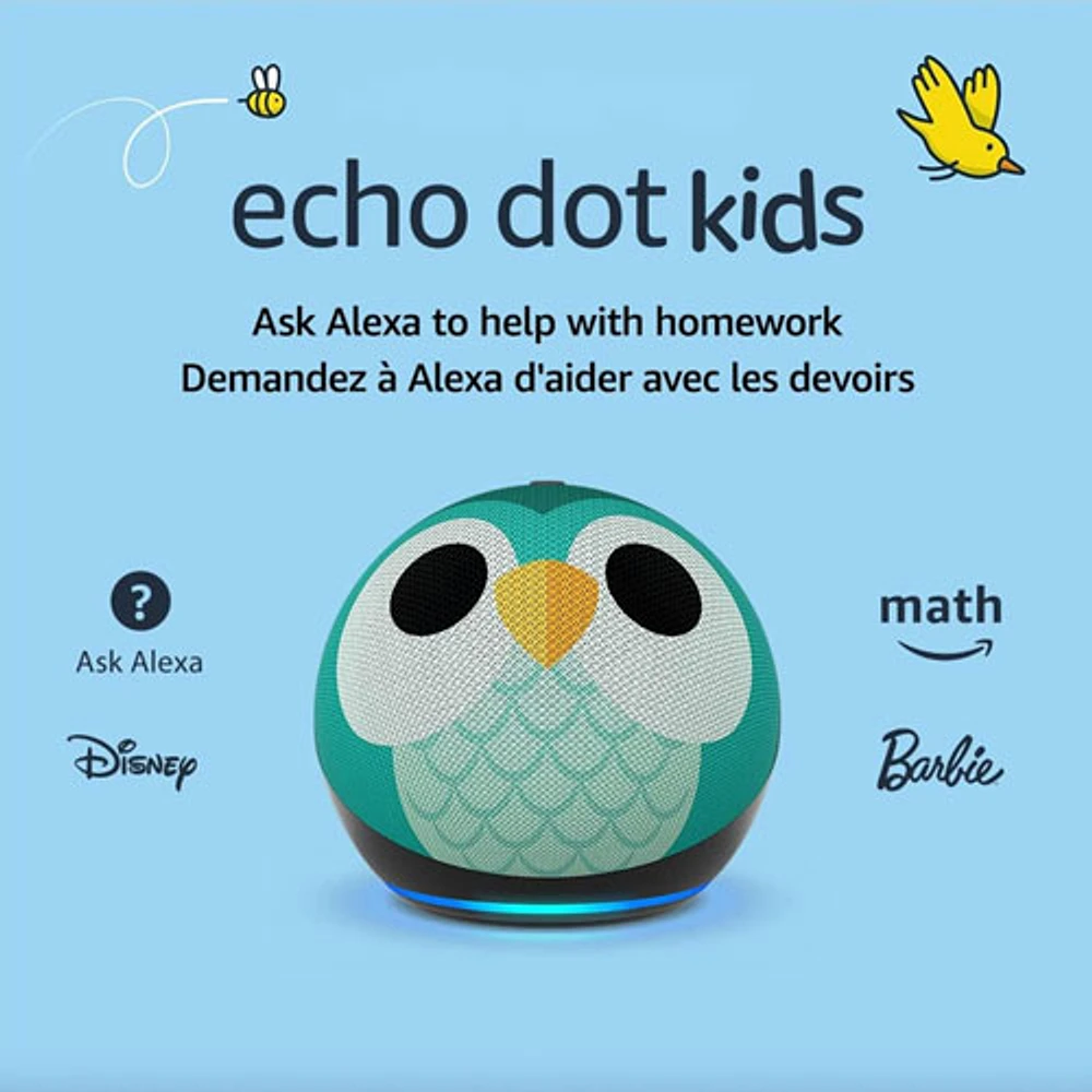 Haut-parleur intelligent Echo Dot Kids (5e génération) avec Alexa - Hibou