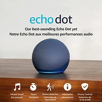 Haut-parleur intelligent Echo Dot d'Amazon (5e génération) avec Alexa - Bleu foncé océan