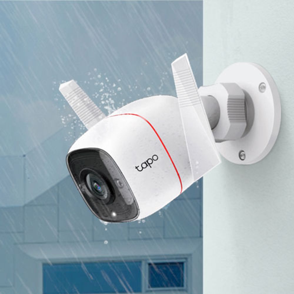 TP-Link Tapo Wired Weatherproof Outdoor 3MP HD Security Camera - White