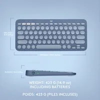 Logitech K380 Wireless Slim TKL Keyboard for Mac with Customizable Shortcuts - Blueberry