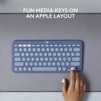 Logitech K380 Wireless Slim TKL Keyboard for Mac with Customizable Shortcuts - Blueberry