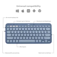 Logitech K380 Wireless Slim TKL Keyboard for Mac with Customizable Shortcuts - Blueberry