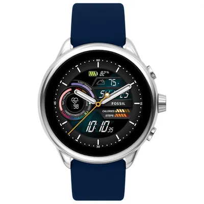 Montre intelligente de 44 mm de 6e génération avec moniteur de fréquence cardiaque Wellness Edition de Fossil - Bleu