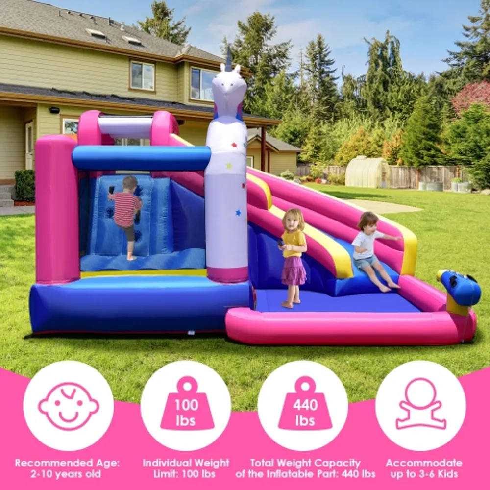 vindue Dykker Kæledyr Topbuy Inflatable Water Slide Unicorn Themed Kids Bounce House w/ Slide  Trampoline Climbing Wall Splash Pool Water Cannon Outdoor Giant Water Park  w/ Accessories with 480W Blower | Bramalea City Centre