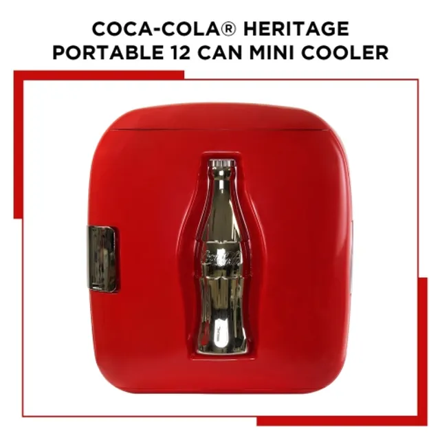Coca-Cola Retro 18 Can Mini Fridge 22L (23 qt), AC/DC Portable Cooler for  Snack Lunch Drinks, Includes 12V and AC Cords, for Home Office Dorm  Cottage