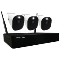 Night Owl Wire-Free Indoor & Outdoor 1080p Full HD IP Security System with 3 Cameras - White