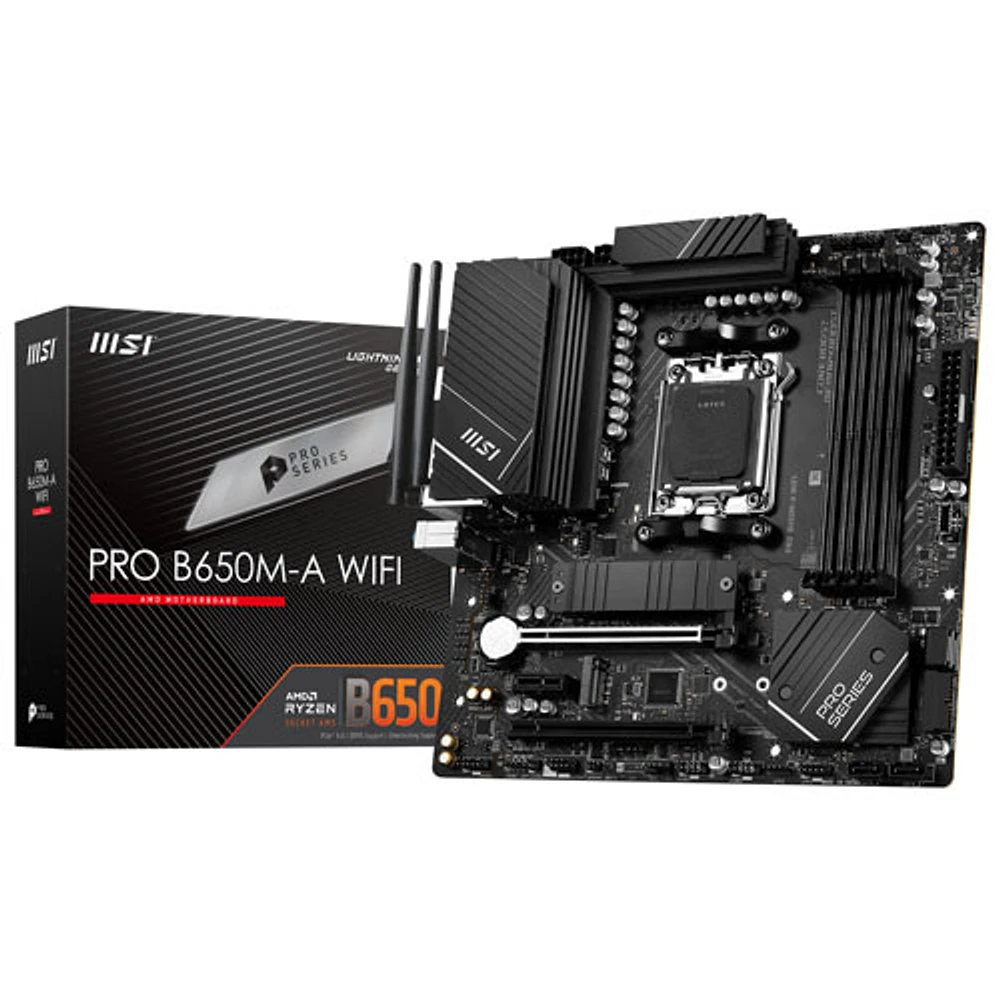 Carte mère BB650M-A WIFI Micro-ATX AM5 DDR5 de MSI pour processeurs Ryzen 9000/8000/7000 d'AMD