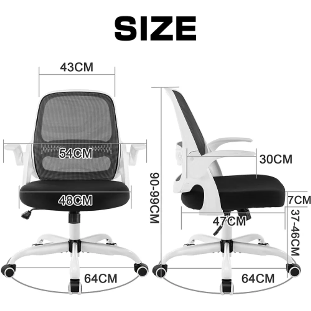 KERDOM Office Chair, Ergonomic Desk Chair, Breathable Mesh Computer Chair,  Comfy Swivel Task Chair with Flip-up Armrests and Adjustable Height