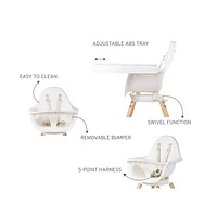 Childhome Evolu One.80 High Chair with Tray - White