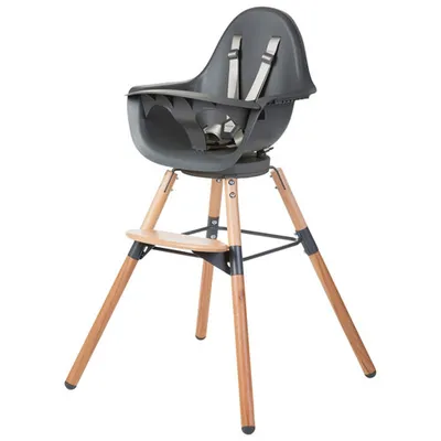 Childhome Evolu One.80° Convertible High Chair with Tray - Anthracite