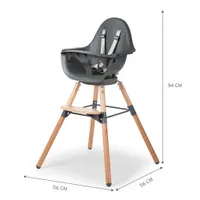 Childhome Evolu One.80° Convertible High Chair with Tray - Anthracite