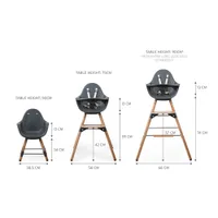 Childhome Evolu One.80° Convertible High Chair with Tray - Anthracite