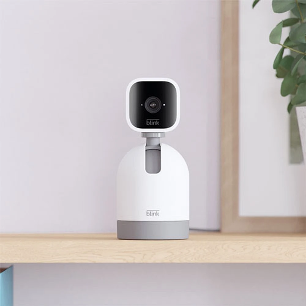 Caméra IP HD d'intérieur semi-sans fil inclinable et panoramique Mini de Blink - Blanc