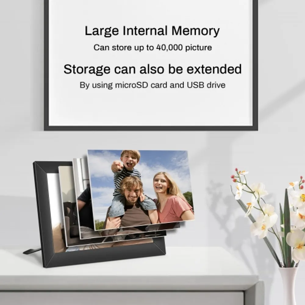 FINATI Digital Picture Frame 10.1 inch, Smart FHD Display WiFi Photo Frame,  Built-in 16GB Storage, 1280x800 IPS Touch Screen Galeries de la Capitale