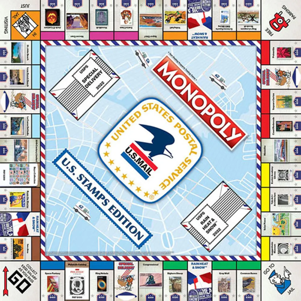 Monopoly: Jeu de société U.S. Stamps - Anglais