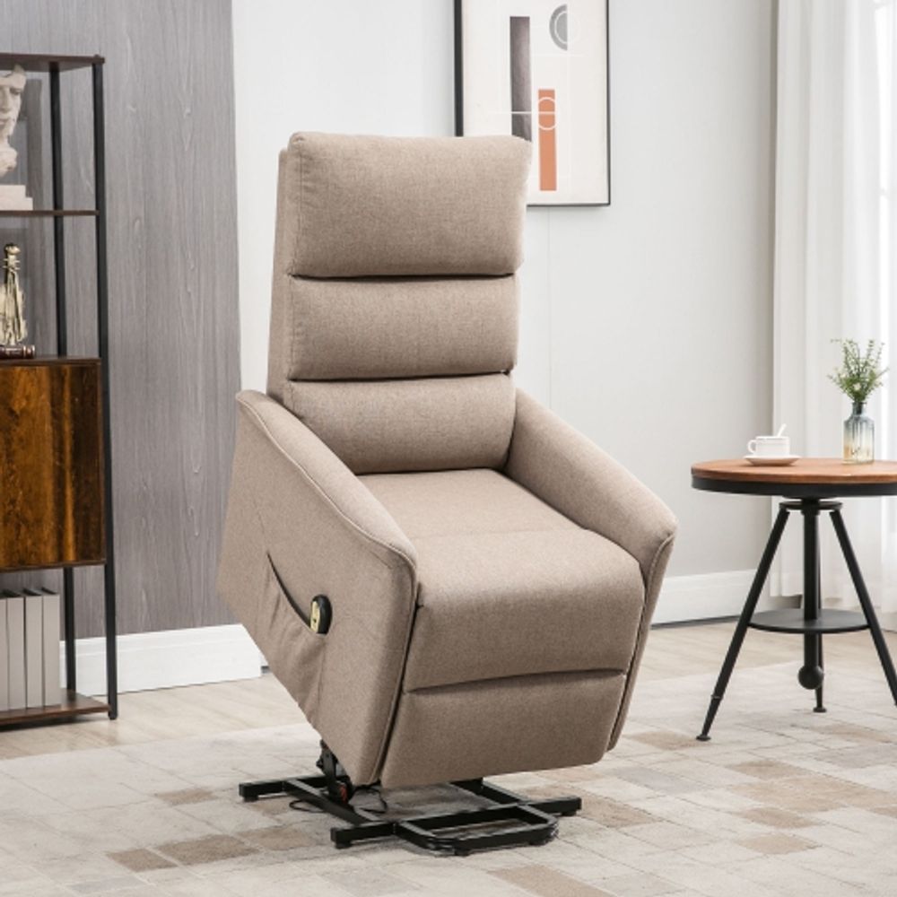 HOMCOM Power Lift Chair Recliner for Elderly, Padded Reclining Chair with  Remote Control, Side Pockets for Living Room