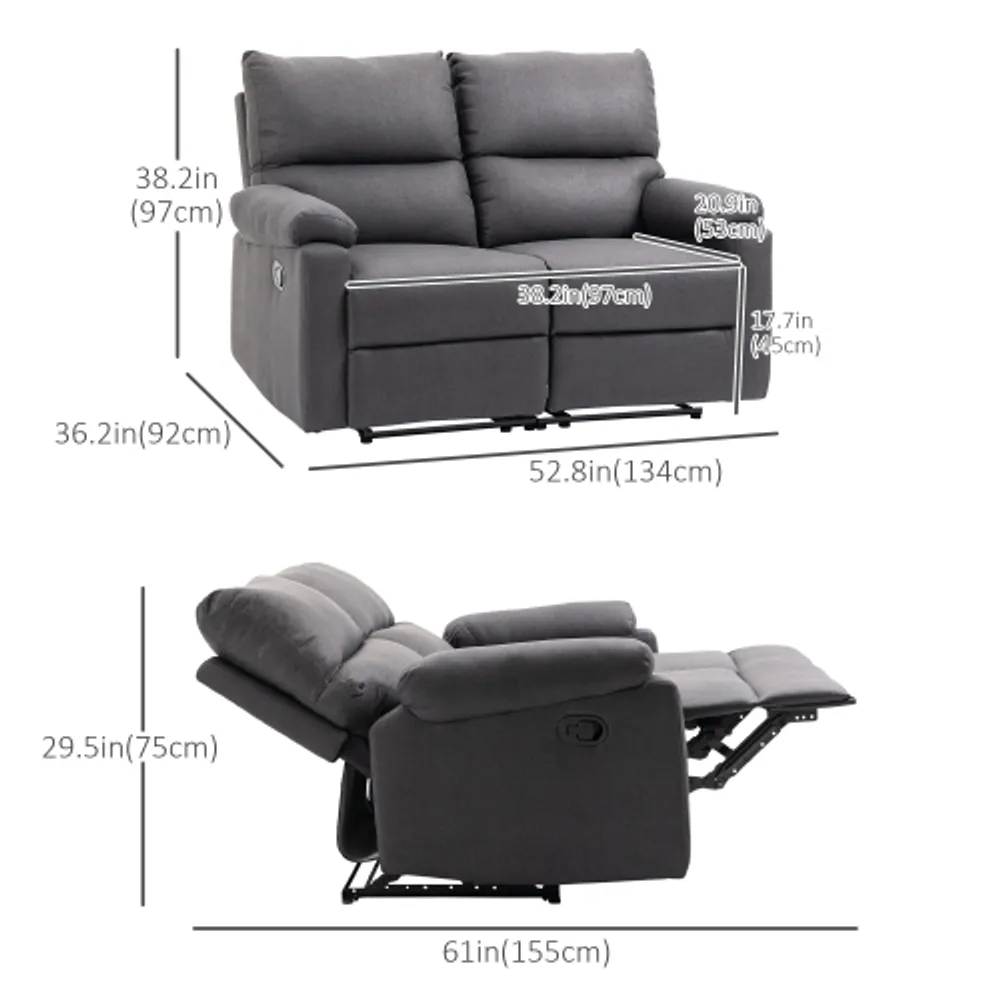 HOMCOM Massage Recliner Chair for Living Room, Push Back Recliner Sofa,  Wingback Reclining Chair with Extendable Footrest, Remote Control, Side