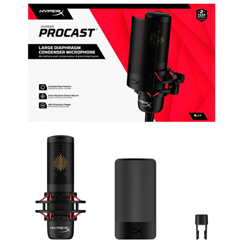 Microphone à condensateur ProCast XLR de HyperX - Noir