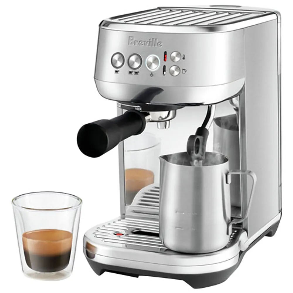 Refurbished (Good) - Breville Bambino Plus Automatic Espresso Machine - Black Stainless Steel - Remanufactured by Breville