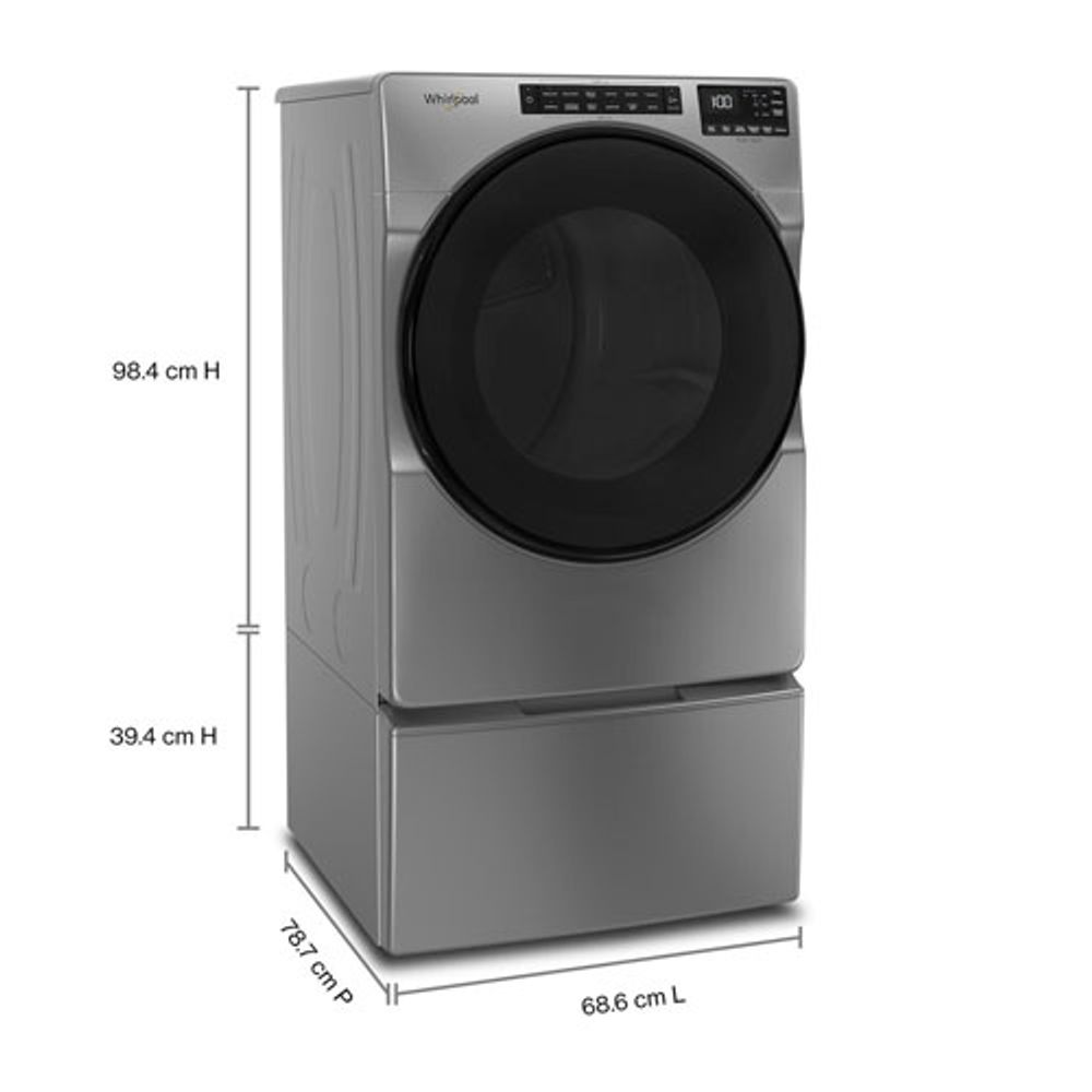 Whirlpool 7.4 Cu. Ft. Electric Steam Dryer (YWED6605MC) - Chrome Shadow