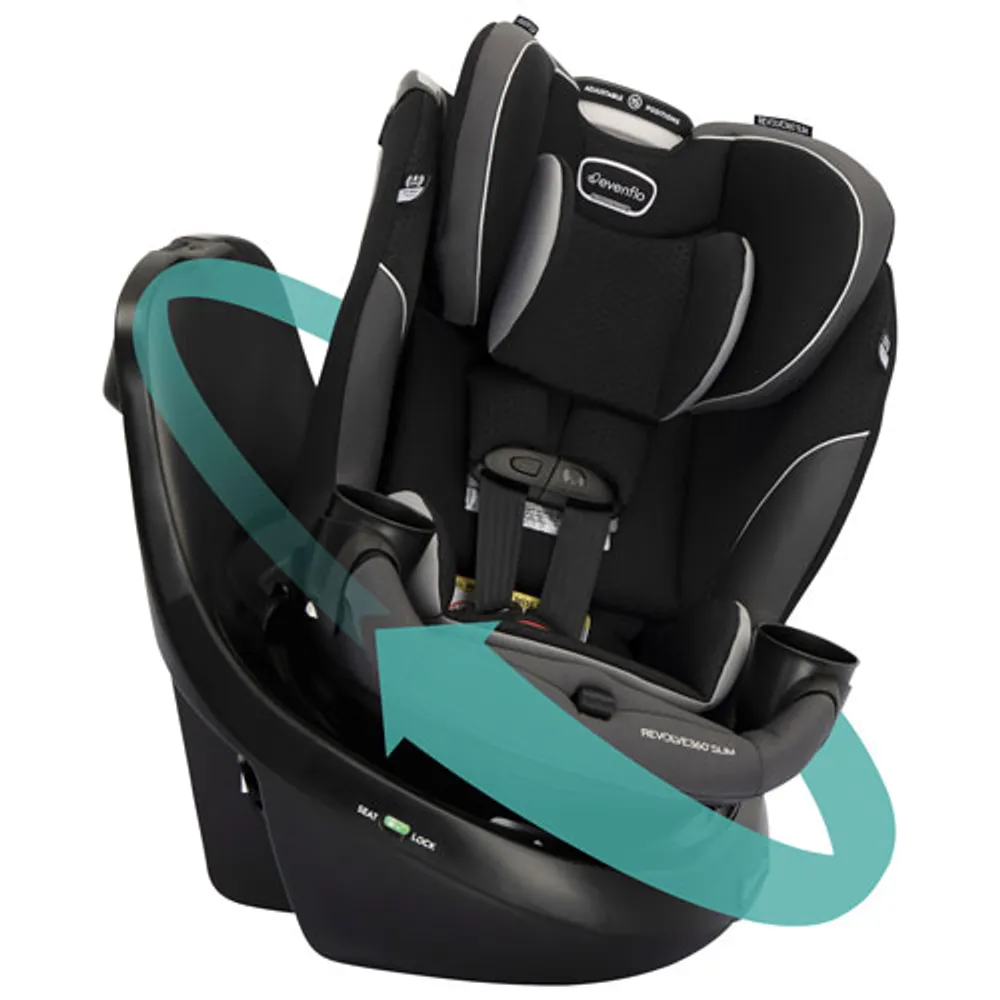 Evenflo Revolve360 Slim 2-in-1 Rotational Car Seat - Black/Grey