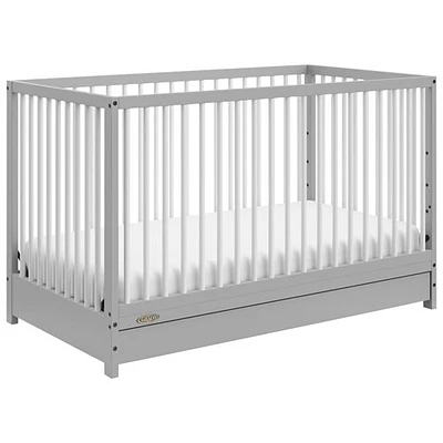 Lit de bébé transformable 5-en-1 Teddi de Graco avec tiroir - Gris galet/Blanc