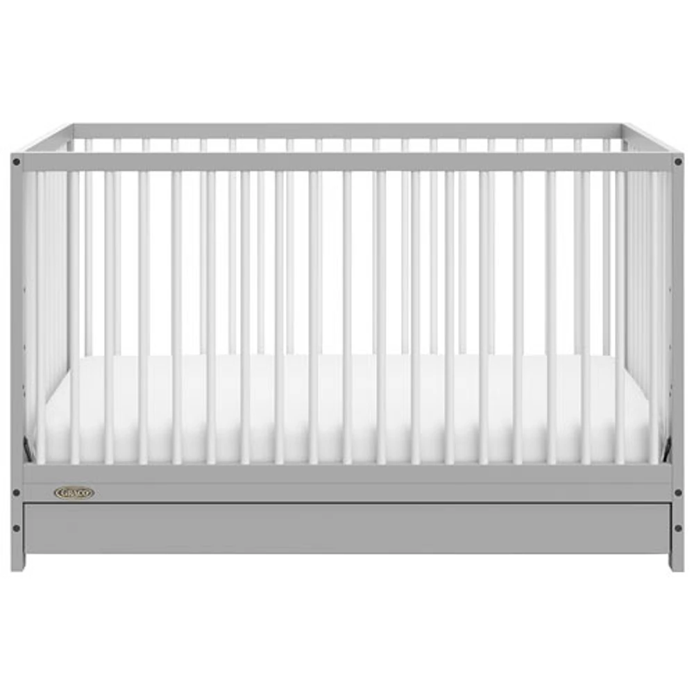 Graco Teddi 5-in-1 Convertible Crib with Drawer - Pebble Grey/White